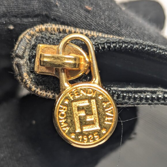 FENDI Pequin Stripe Zipper Pouch Clutch - Picture 6 of 10